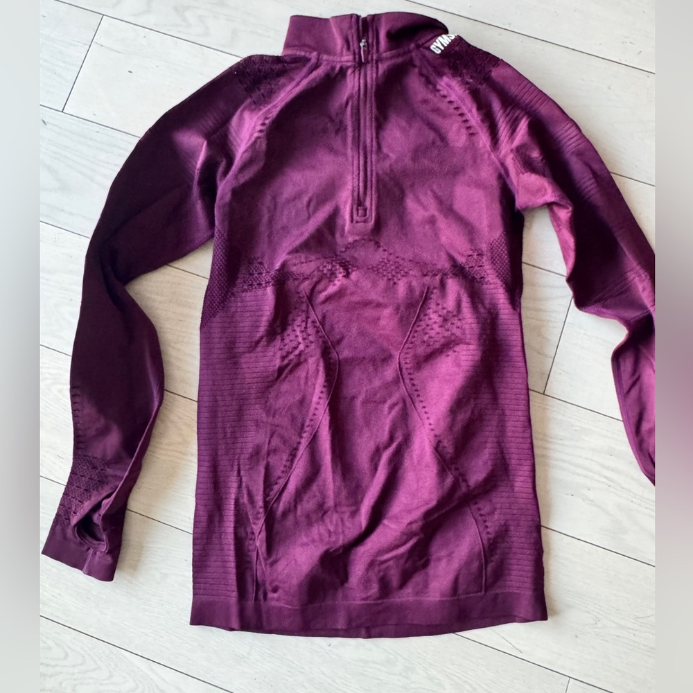 Burgundy Long Sleeve Quarter-Zip Top